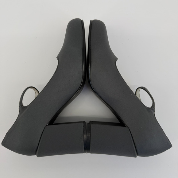 Vtg Unlisted Gray Mary Jane Heels Size 7.5 Block Pump Y2K Square Toe Retro - Picture 8 of 11